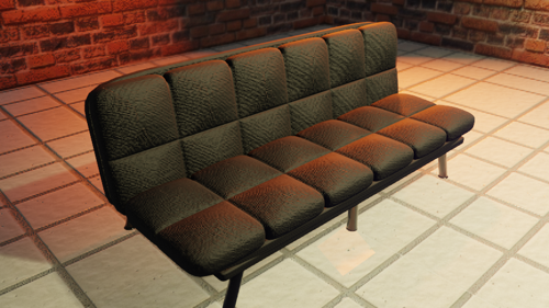 Black Futon with PBR fabric texture  preview image